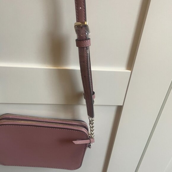 Kate Spade Cameron Double Zip Small Crossbody Bag in Dusty Peony Pink - Picture 10 of 16